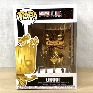 Funko Pop Marvel Studios Groot 378 Gold Chrome Bobblehead